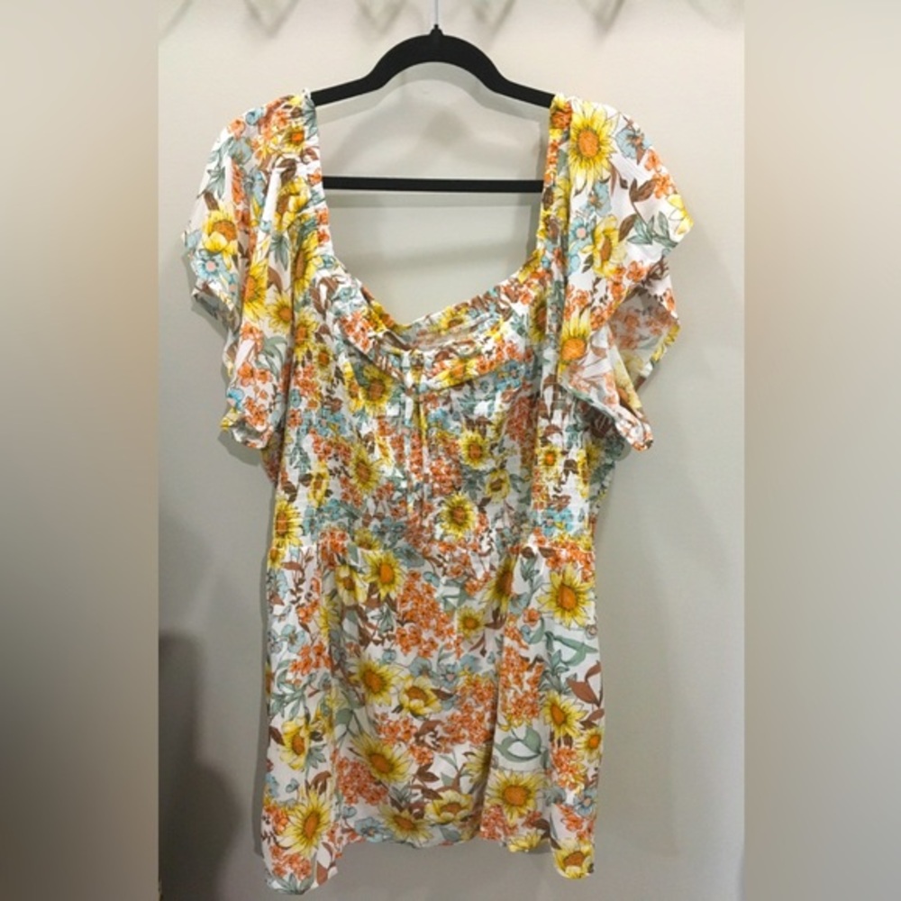 1369 MAURICES NWT Boho Top Size 4X MSRP $45 Off Shoulder